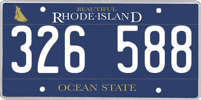 RI license plate 326588