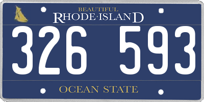 RI license plate 326593