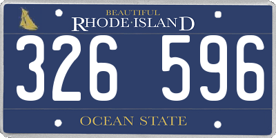 RI license plate 326596