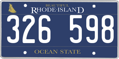 RI license plate 326598