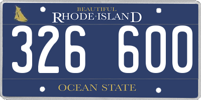 RI license plate 326600