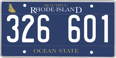 RI license plate 326601