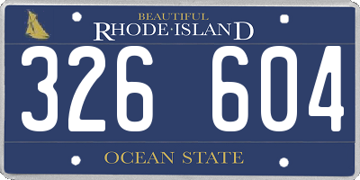 RI license plate 326604