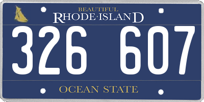 RI license plate 326607