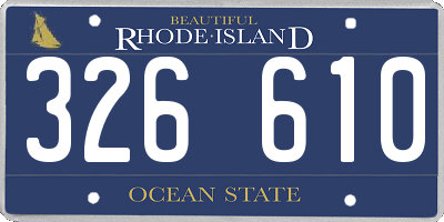 RI license plate 326610