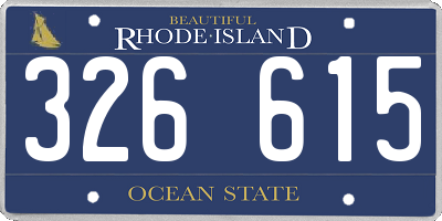 RI license plate 326615