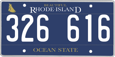 RI license plate 326616