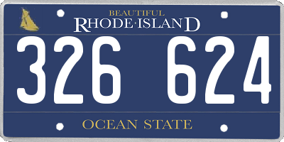 RI license plate 326624
