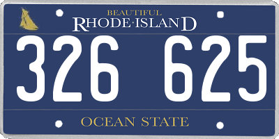 RI license plate 326625