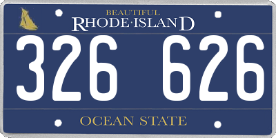 RI license plate 326626