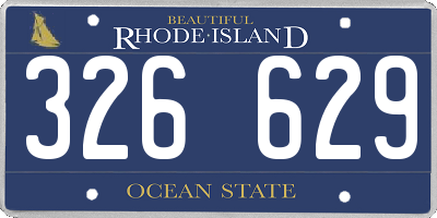 RI license plate 326629