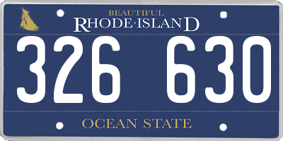RI license plate 326630