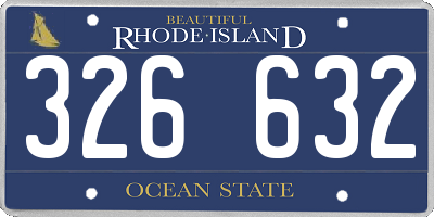 RI license plate 326632