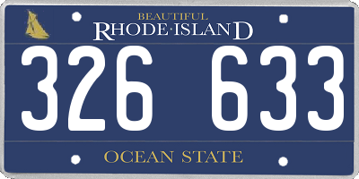 RI license plate 326633