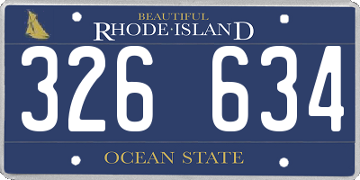 RI license plate 326634