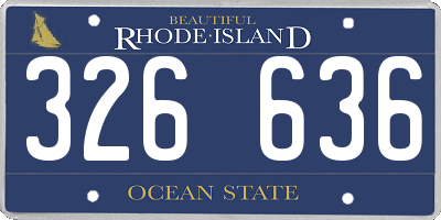 RI license plate 326636