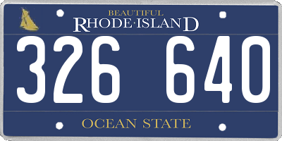 RI license plate 326640