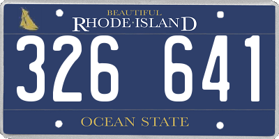 RI license plate 326641