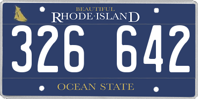 RI license plate 326642