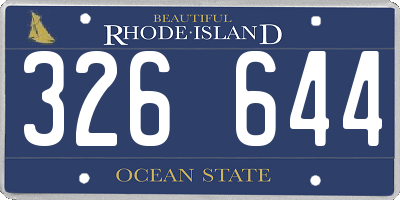 RI license plate 326644