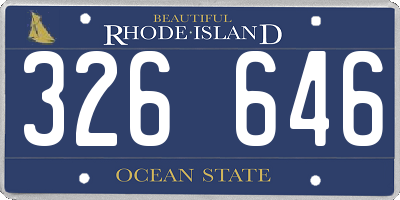 RI license plate 326646