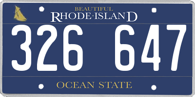 RI license plate 326647