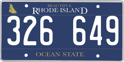 RI license plate 326649