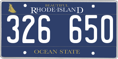RI license plate 326650