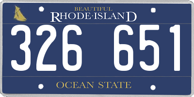 RI license plate 326651