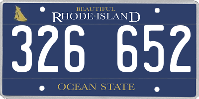 RI license plate 326652