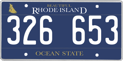 RI license plate 326653