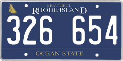 RI license plate 326654