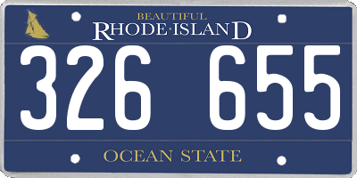 RI license plate 326655