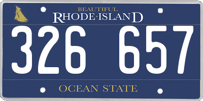 RI license plate 326657