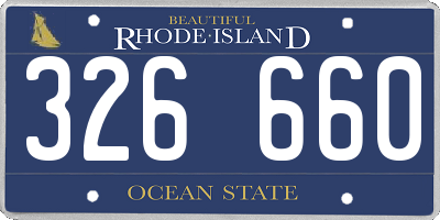 RI license plate 326660