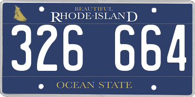 RI license plate 326664