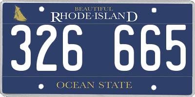RI license plate 326665