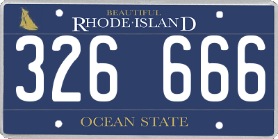 RI license plate 326666