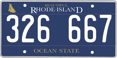 RI license plate 326667