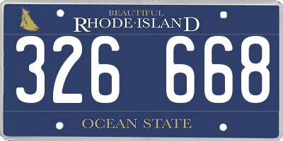 RI license plate 326668