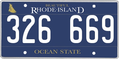 RI license plate 326669