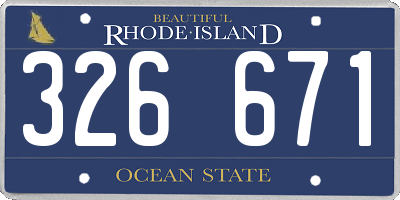 RI license plate 326671