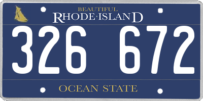 RI license plate 326672