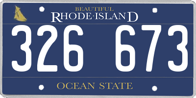 RI license plate 326673