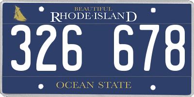 RI license plate 326678