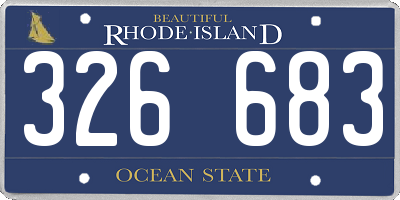 RI license plate 326683