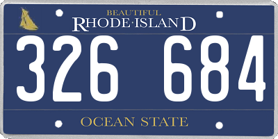 RI license plate 326684