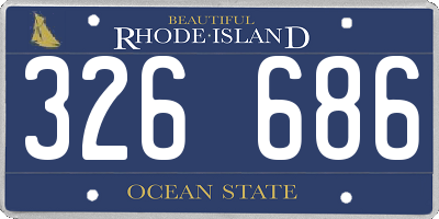 RI license plate 326686