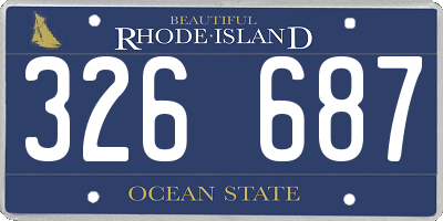 RI license plate 326687