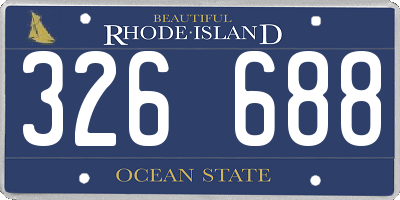 RI license plate 326688